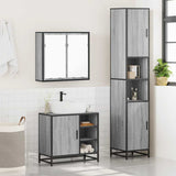 3 Piece Bathroom Furniture Set Grey Sonoma Engineered Wood 3301088