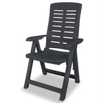 Reclining Garden Chairs 6 pcs Plastic Anthracite 275072