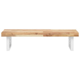 Basin Shelf Wall Mounted Steel and Solid Wood Acacia 3302696
