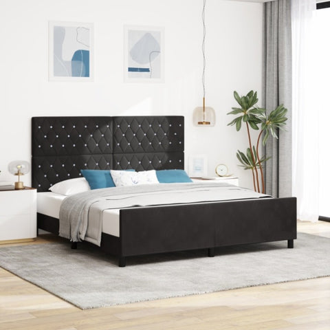 ZNTS Bed Frame Black 180x200 cm Velvet 3344893