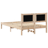 Bed Frame with Headboard Dark Grey 120 x 200 cm Solid Pine Wood 878190