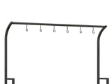 3 Tiered Plant Rack with Hanging Hooks, Tall Plant Stand for Indoor Outdoor Porch Balcony Use, Black T3398P325255