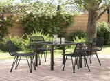 Garden Dining Set 5 pcs Black Powder-Coated Steel 3379199