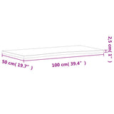 Desk Top 100xx2.5 cm Solid Wood Beech 356054