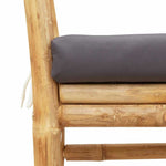 Garden Bench with Cushion Brown 110 x 38 x 65cm Bamboo 4108078