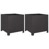 Garden Planters 2 pcs Black 40x40x40 cm Steel 851200