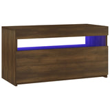 TV Cabinet with LED Lights Brown Oak 75x35x40 cm 815127