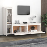 ZNTS TV Cabinets 3 pcs White Solid Wood Pine 3100120