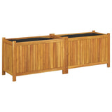 Garden Planter with Liner 153x38.5x50 cm Solid Wood Acacia 366442