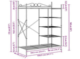 Open Wardrobe with Shelf Black 104.5 x 45 x 172 cm Steel 42021358