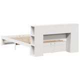 Bookcase Bed without Mattress White 140x190cm Solid Wood Pine 3322356