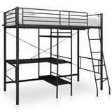 Bunk Bed with Table without Mattress Black Metal 90x200 cm 287907