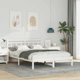 Bed Frame White 120 x 200 cm Solid Pine Wood 872375