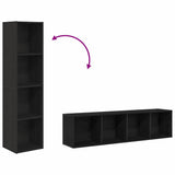 Book Cabinet Black Oak 143 x 30 x 36 cm Engineered Wood 862409