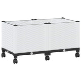 Garden Planter with Wheels White 80 x 40 x 48 cm PP 3422963