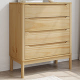 Chest of Drawers FLORO Wax Brown Solid Wood Pine 374008