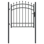 Fence Gate with Spikes Grey 100 x 100 cm Powder-coated steel 42008987