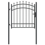Fence Gate with Spikes Grey 100 x 100 cm Powder-coated steel 42008987