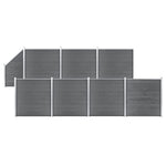 WPC Fence Set 7 Square + 1 Slanted 1311x186 cm Grey 3053239