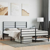 Metal Bed Frame without Mattress with Footboard Black 120x200cm 352335