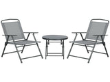Three-Piece Garden Seat Set, with Glass-Top Table - Light Grey T3398P317830