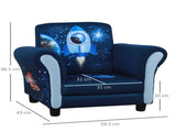 Child Armchair Kids Mini Sofa Chair with Armrest, 59.5 x 43 x 46.5cm, Blue T3398P347639