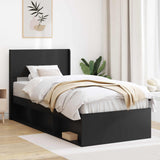Bed Frame with Storage and Headboard Black 90 x 190 cm 3414260