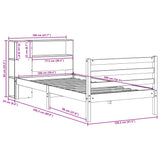 Bookcase Bed without Mattress White 100x200 cm Solid Wood Pine 3321878