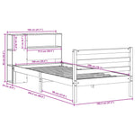 ZNTS Bookcase Bed without Mattress White 100x200 cm Solid Wood Pine 3321878