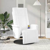 Massage Recliner Chair with Footrest White Faux Leather 356518