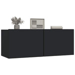 TV Cabinets 2 pcs Black 80x30x30 cm Engineered Wood 804536