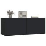 TV Cabinets 2 pcs Black 80x30x30 cm Engineered Wood 804536