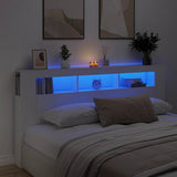 LED Headboard White 200 cm Engineered Wood 837365