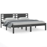Bed Frame without Mattress Grey 200x200 cm Solid Wood Pine 3104240