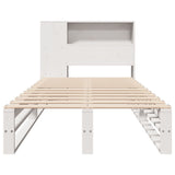 Bookcase Bed without Mattress White 100x200 cm Solid Wood 3323903