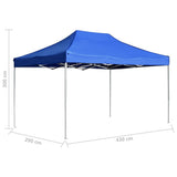 Professional Folding Party Tent Aluminium 4.5x3 m Blue 45492