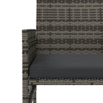 ZNTS Garden Sofa 2-Seater with Table and Stools Grey Poly Rattan 317627