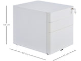 Lockable Cabinet, Rolling Filing Cabinet with 3 Drawers, Steel Office Drawer Unit for A4, Letter, T3398P344517