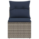 Garden Sofa with Cushion 3 pcs Grey 55 x 62 x 69 cm Poly rattan 366162