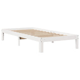 Bookcase Bed without Mattress White 75x190 cm Small Single Solid Wood Pine 3322535