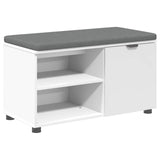Hall Bench White 80 x 38 x 46 cm Engineered Wood and Fabric 891504