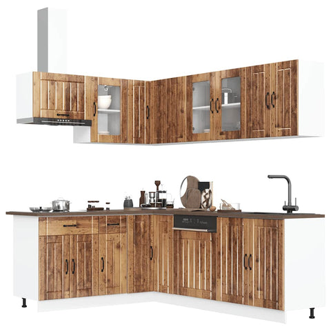 ZNTS 11 Piece Kitchen Cabinet Set Lucca Old Wood Engineered Wood 3314899