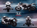 6V Honda Licensed Kids Motorcycle w/ Music, Training Wheels - White T3398P348324
