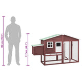 Chicken Coop with Nest Box Mocha and White Solid Fir Wood 170866