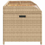 Storage Bench Mix Beige 100x50x52 cm Poly Rattan and Acacia Wood 365951