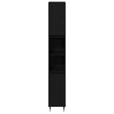 Bathroom Cabinet Black Oak 30 x 30 x 190 cm Engineered Wood 862881