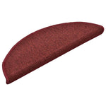 Stair Mats 15 pcs 56x17x3 cm Bordeaux Half Round 322372