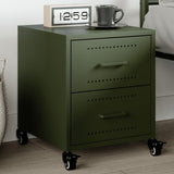 ZNTS Bedside Cabinet Olive Green 36x39x43.5 cm Steel 846634