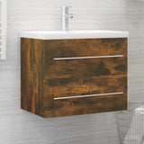 Sink Cabinet Smoked Oak 60x38.5x48 cm Engineered Wood 815642