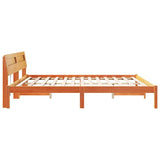 Bed Frame with Headboard Wax Brown 180 x 200 cm Solid Pine Wood 872769